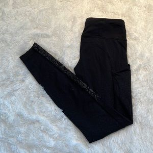 Lululemon Black Floral Design Leggings
